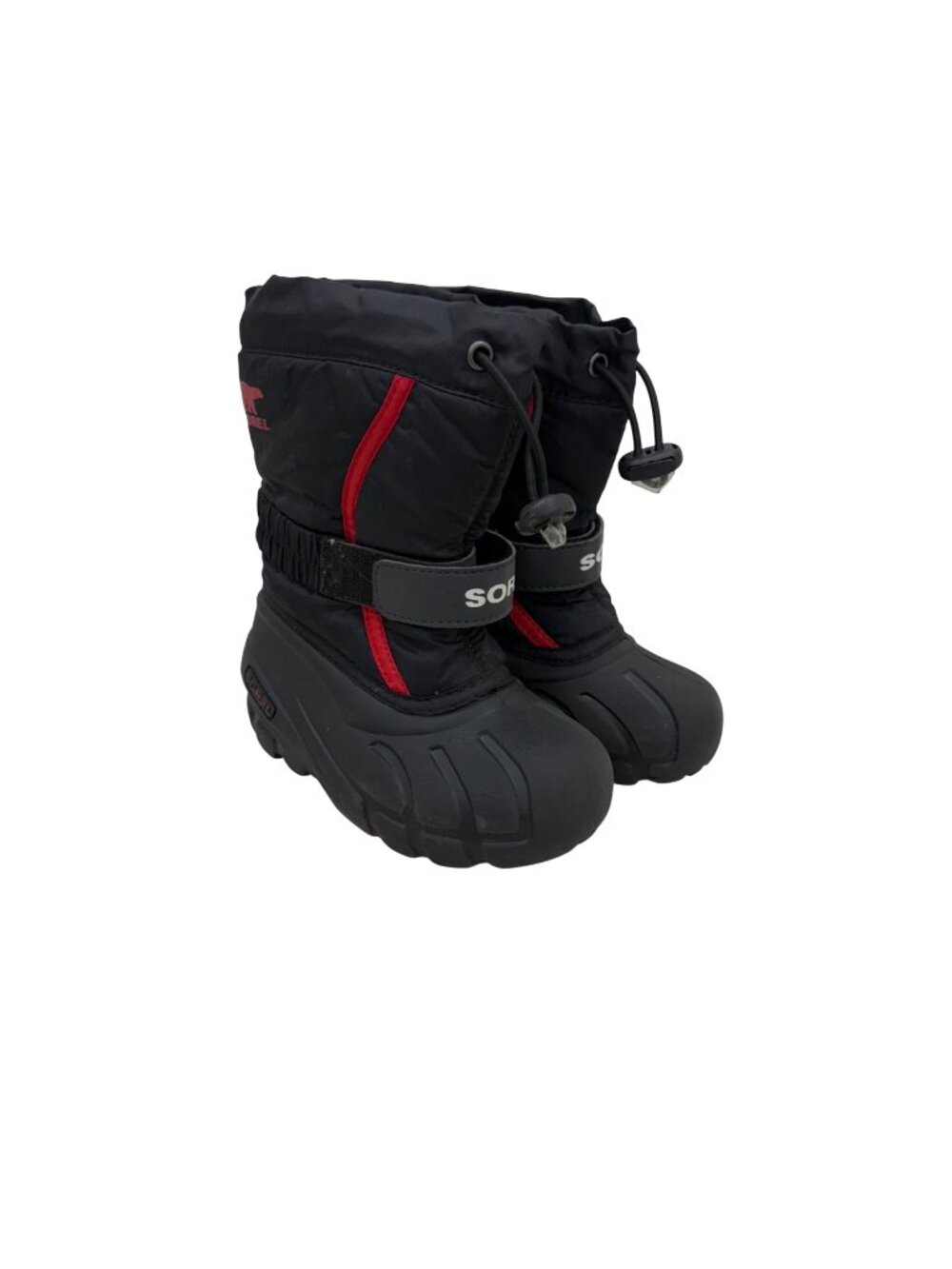 Sorel Flurry Winter Snow Boots Water Resistant Lined Pull On Shoes Kids size 10